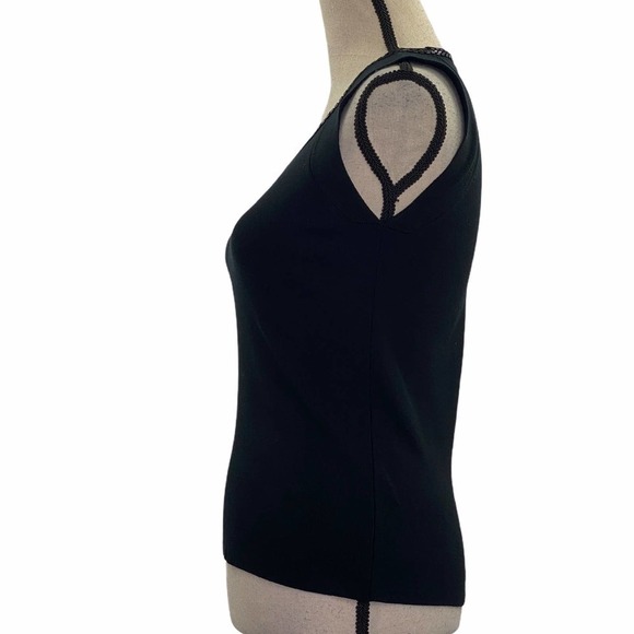 GEORGIOU Studio Black Beaded Tank Top Size Large - Picture 3 of 11